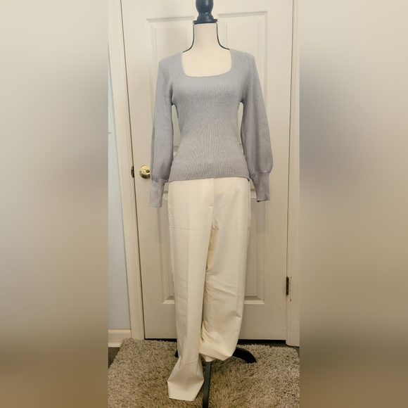 Marled gray ribbed sweater. Size Large. - Picture 5 of 5
